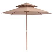 Dwupoziomowy parasol ogrodowy taupe - Serenity