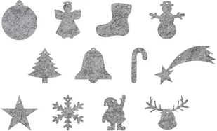 Zestaw zawieszek filcowych na choinkę - 10 cm - 12 szt. - Ozdoby bożonarodzeniowe - miniaturka - grafika 1