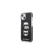 Etui i futerały do telefonów - Karl Lagerfeld Nakładka do iPhone 13 Mini KLHCP13STPE2TK czarna hard case Iconic Karl & Choupette - miniaturka - grafika 1