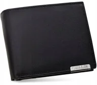 Portfele - Mały Skórzany Portfel Męski Rozkładany Poziomy Miękka Skóra RFID Czarny - miniaturka - grafika 1