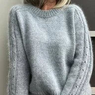 Swetry damskie - TEMU Damski Oversize Szary Sweter - Miękki z Długim Rękawem, Zimowy Płaszcz-Sweter w Lini H na Jesień i Zimę, Casual do Eleganckiego Stylu (Bez - miniaturka - grafika 1