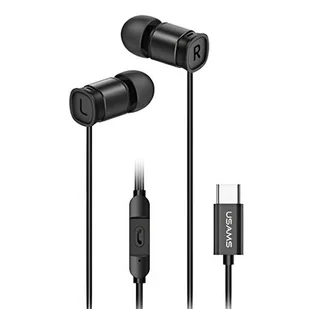 USAMS EP-46 USB-C czarny/black 1,2m HSEP4603 - Słuchawki - miniaturka - grafika 1