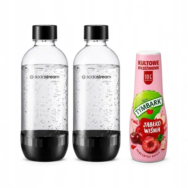 BUTLE BUTELKI DO SATURATORA SodaStream + syrop Tymbark Jabłko-Wiśnia 500ml