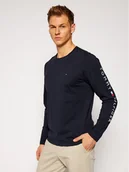 Koszulki męskie - Tommy Hilfiger Longsleeve Logo MW0MW09096 Granatowy Regular Fit - miniaturka - grafika 1