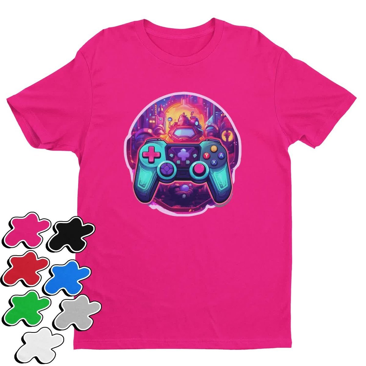 Koszulka T-Shirt Dziecięca Z Nadrukiem Dla Gracza Pad Gammer Gry-M 134-140