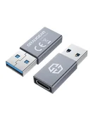 Adaptery i przejściówki - GRAUGEAR G-AD-CTA-10G zmieniacz płci / kabli USB-A USB-C Srebrny - miniaturka - grafika 1