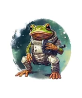 Pasmanteria - Naprasowanka żaba żabka kosmos kosmonauta 6 - miniaturka - grafika 1