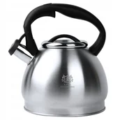 Czajniki na gaz - CZAJNIK na GAZ CZAJNIK z GWIZDKIEM POKRYWĄ 3L STAL INDUKCJA SREBRNY - miniaturka - grafika 1