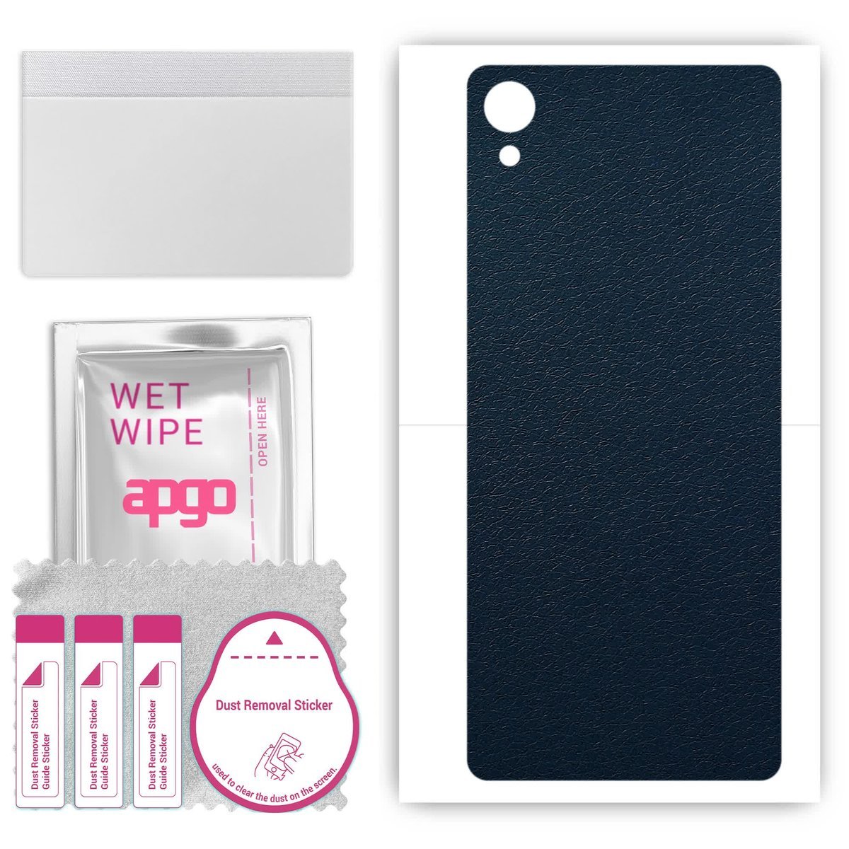 Folia naklejka skórka strukturalna na TYŁ do Sony Xperia X Performance - Skóra Granatowa - apgo SKINS