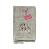 Ręczniki - Ręcznik wiosenny z haftem 50 x 30 cm zielony - miniaturka - grafika 1