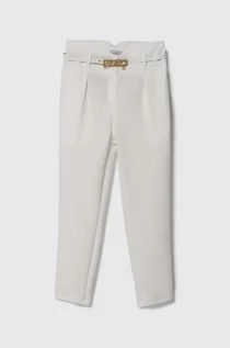 Spodnie i spodenki dla dziewczynek - Pinko Up spodnie dziecięce kolor biały gładkie - grafika 1