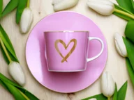 Filiżanki - Filiżanka ze spodkiem 0,25 L Duo - Złote Serduszko 15.ZŁS.FS-R - miniaturka - grafika 1