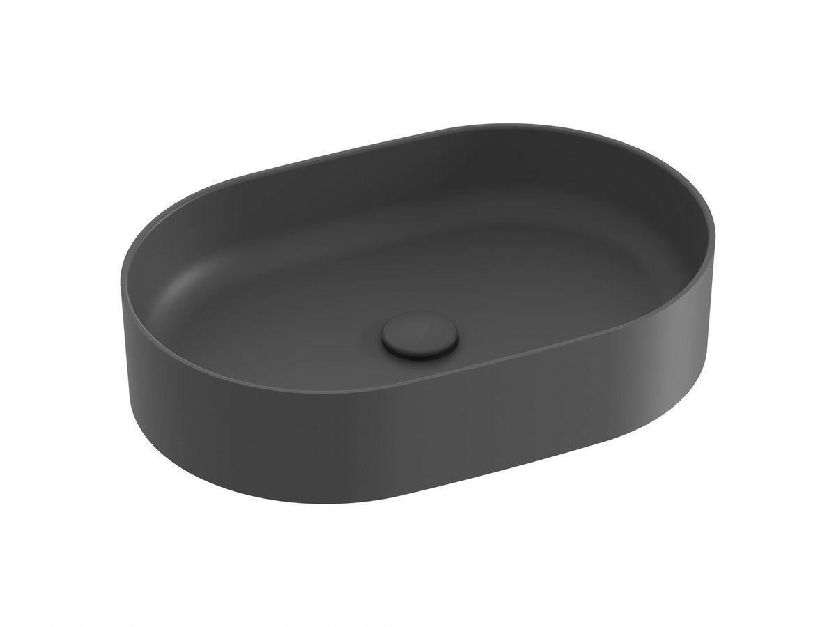 Ravak Owalna umywalka ceramiczna nablatowa Ceramic O Slim 550 antracyt 1szt