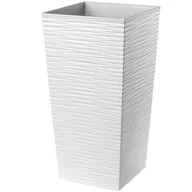 Donice - Donica na kwiaty z wkładem Tuluza dłuto 35 cm, biała - miniaturka - grafika 1