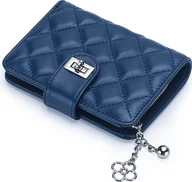 Portfele - INF Nowy, składany, mały portfel z wieloma przegródkami na karty Niebieski - miniaturka - grafika 1