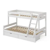 Łóżka dla dzieci i młodzieży - Vitalispa Łóżko piętrowe Everest, Biały, 120x200 / 80x200 cm z szufladami - miniaturka - grafika 1