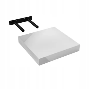 Półka ścienna samowisząca Biała wysoki połysk Fsg 23x23 - Półki do salonu - miniaturka - grafika 1