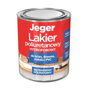 Lakier poliuretanowy hydrofobowy bezbarwny półmat 0.5 l Jeger - Pozostałe akcesoria malarskie - miniaturka - grafika 1