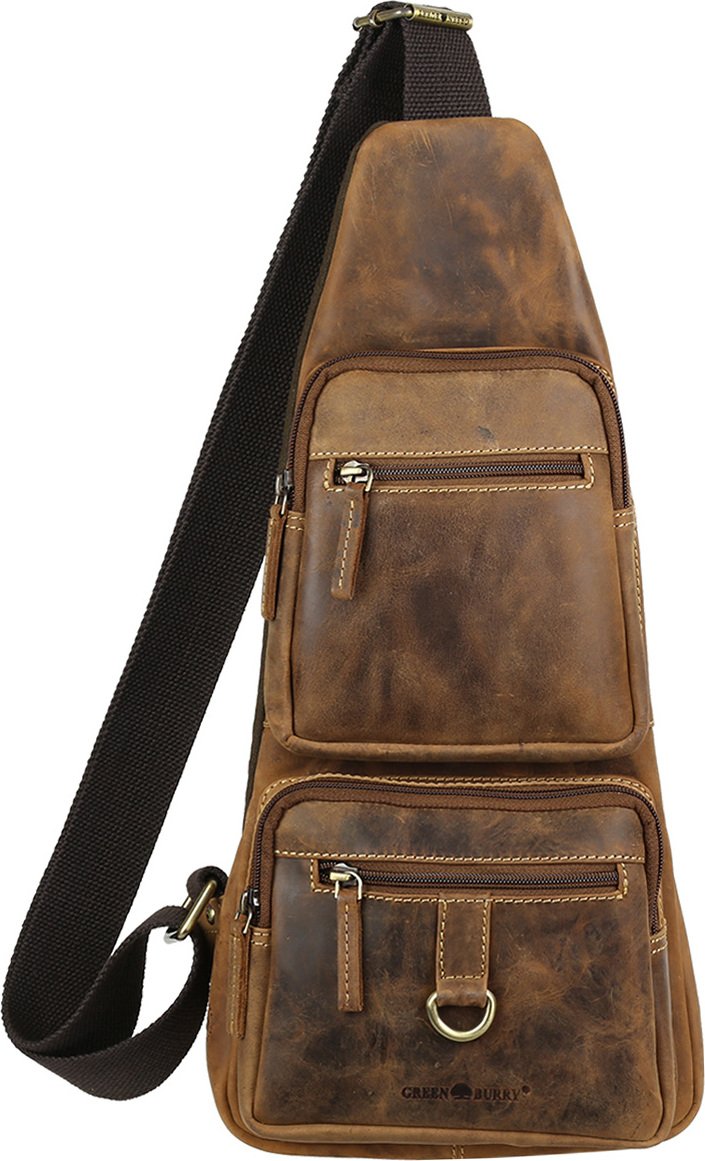 Greenburry skórzana torba na ramię CrossOver BodyBag plecak z pojedynczym paskiem antyczny brąz 1613 Crossbag Crossbody