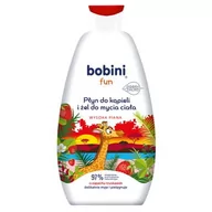 Kosmetyki kąpielowe dla dzieci - BOBINI Fun Płyn do kąpieli i żel do mycia - o zapachu truskawek - Wysoka piana 500 ml - miniaturka - grafika 1