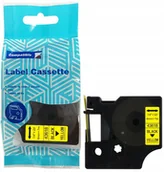 Etykiety do drukarek - Taśma DYMO D1 43618 6mm x 7m S0720790 czarny na żółtym zamiennik ZDT-D143618 - miniaturka - grafika 1