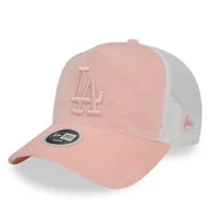 Czapki damskie - Czapka z daszkiem New Era Wmns Velour Trucker La Dodgers 60435011 Różowy - miniaturka - grafika 1