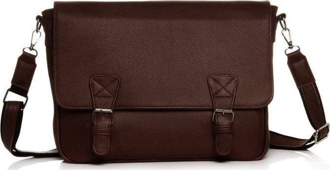 BRĄZOWA SKÓRZANA LISTONOSZKA MĘSKA TORBA NA RAMIĘ SOLOME MERLO