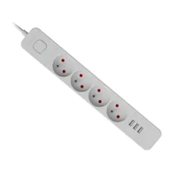 Listwy zasilające - Listwa zasilająca defender sfs 133 1,5 m, 4 gniazda, 3x usb biała 99461 - miniaturka - grafika 1