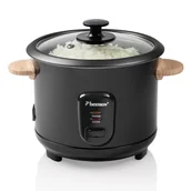 Parowary - Bestron Ryżowar z bambusowymi uchwytami ARC100BW, 1 L, 400 W, czarny - miniaturka - grafika 1