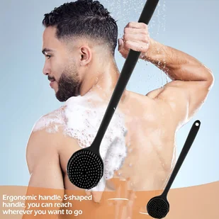 TEMU Ergonomiczna Szczotka do Kąpieli z Długim Uchwytem - Delikatny Pielęgnacyjny Szczotek do Głębokiego Czyszczenia i Pielęgnacji Skóry, Bez Baterii - Szczotki do masażu - miniaturka - grafika 1