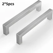 Zawiasy, okucia i inne akcesoria - Zestaw 10 uchwytów do szafek kuchennych ze stopu aluminium w kolorze srebrnym (328 x 8 x 29 mm), uchwyty do szuflad kuchennych, rozstaw od środka do ś - miniaturka - grafika 1