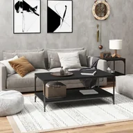 Ławy i stoliki kawowe - Lumarko Stolik kawowy, czarny, 100x50x40 cm, materiał drewnopochodny - miniaturka - grafika 1