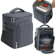 Torby termiczne - Torba Termiczna Izolowana Lodówka Lunch Box 2W1 Szary - miniaturka - grafika 1