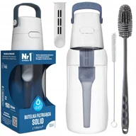 Butelki filtrujące - Butelka Dafi Solid 0,5 jeansowa + szczoteczki do butelek rurek i ustników - miniaturka - grafika 1