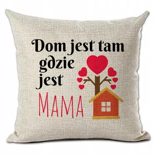 DEKORACYJNA PODUSZKA LNIANA DLA MAMY DZIEŃ MATKI - Kołdry i poduszki dla dzieci - miniaturka - grafika 1