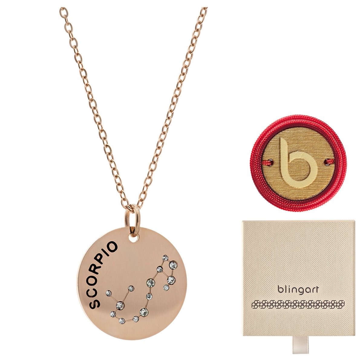 Naszyjnik damski znak zodiaku skorpion pozłacany stal chirurgiczna BLINGART