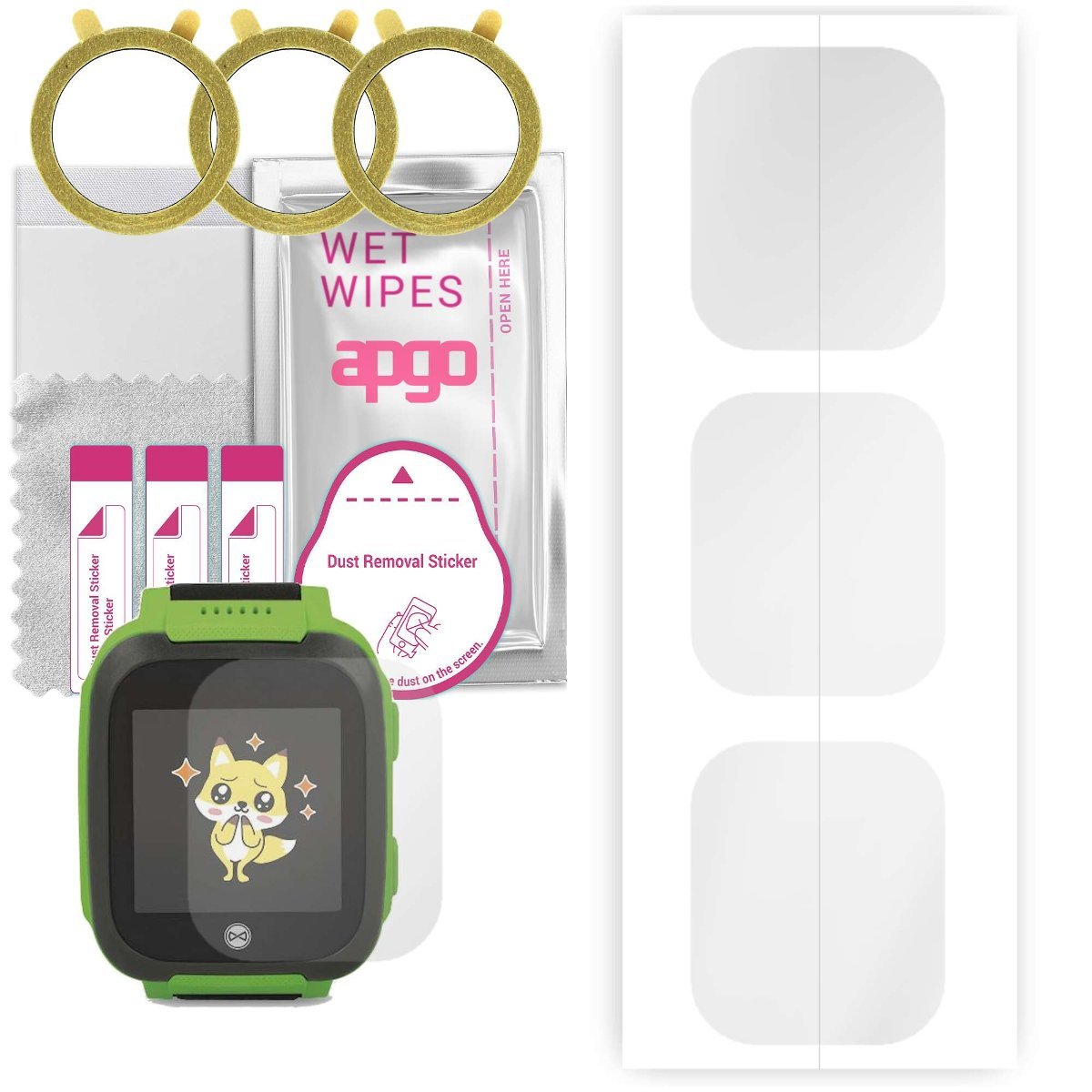 3x Folia hydrożelowa do Forever Kids Watch FIND ME KW-200 - apgo Smartwatch Hydrogel Protection Ochrona na ekran smartwatcha