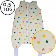 Śpiworki dla dzieci - LETNI ŚPIWOREK MUŚLINOWY Z NOGAWKAMI 68-86 S 0,5 TOG BAWEŁNA 100% - miniaturka - grafika 1
