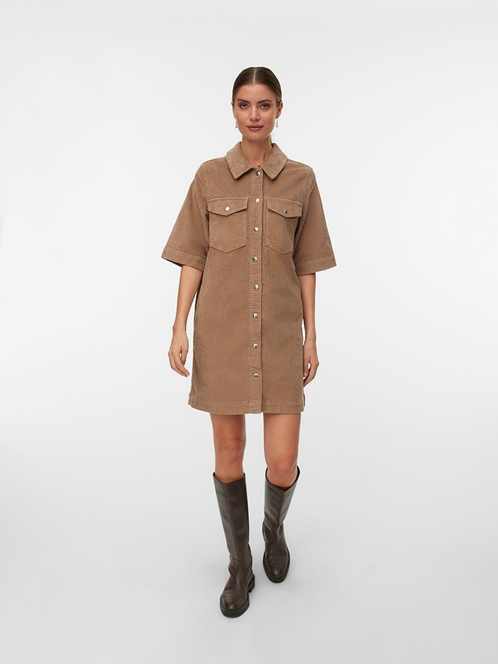 Vero Moda Sukienka w kolorze beżowym