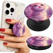Uchwyty samochodowe do telefonów - Uchwyt do telefonu Popsocket na palce/stojak SŁODKI KOTEK, KOT WZORY - miniaturka - grafika 1