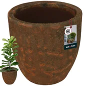 Donice - Doniczka ceramiczna duża mrozoodporna elegancka vintage brązowa 30x29 cm - KOTARBAU - miniaturka - grafika 1