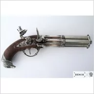 Repliki - broń - Denix (1307) PISTOLET CZTEROLUFOWY Z GŁOWĄ ORŁA 1307 - miniaturka - grafika 1