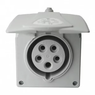 Gniazdo ścienne z puszką podtynkowe 16A 400V 5P 7511 - Gniazdka elektryczne - miniaturka - grafika 2