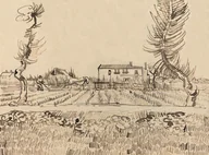 Plakaty - Plakat, Ploughman in the Fields near Arles, Vincent van Gogh, 100x70 cm - miniaturka - grafika 1
