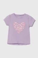 Koszulki dla dziewczynek - Guess t-shirt niemowlęcy kolor fioletowy - miniaturka - grafika 1