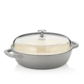Patelnie - Kela Głęboka patelnia farmerska CALIDO, żeliwna, jasnoszary, 28 cm, 3,8 l - miniaturka - grafika 1