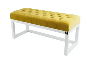 Ławka na buty LPP-2, 110 cm EMRAWOOD drewno lite, kolor biały, siedzisko pikowane, kolor żółty - Ławki do przedpokoju Ławka na buty LPP-2, 110 cm EMRAWOOD drewno lite, kolor biały, siedzisko pikowane, kolor żółty - Ławki do przedpokoju - miniaturka - grafika 1