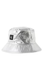 Czapki damskie - Calvin Klein Jeans - Damski bucket hat z dwustronnym wzorem, srebrny|czarny - miniaturka - grafika 1