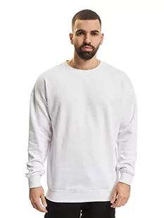 Urban Classics Męska bluza dresowa z okrągłym dekoltem, sweter z szerokimi ściągaczami dla mężczyzn w wielu kolorach, rozmiary XS-5XL, biały, L - Swetry męskie - miniaturka - grafika 1