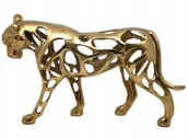 Figurki dekoracyjne - Figurka Dekoracyjna Metalowa Gepard Ażurowy Złoty - miniaturka - grafika 1